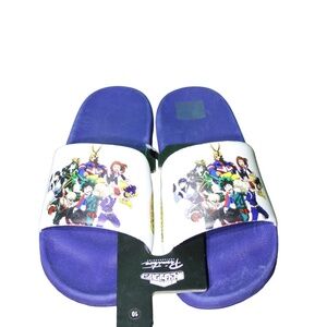 My Hero Academia Slide Sandals White/Navy‎